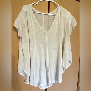 Free People cream flowy top Size small